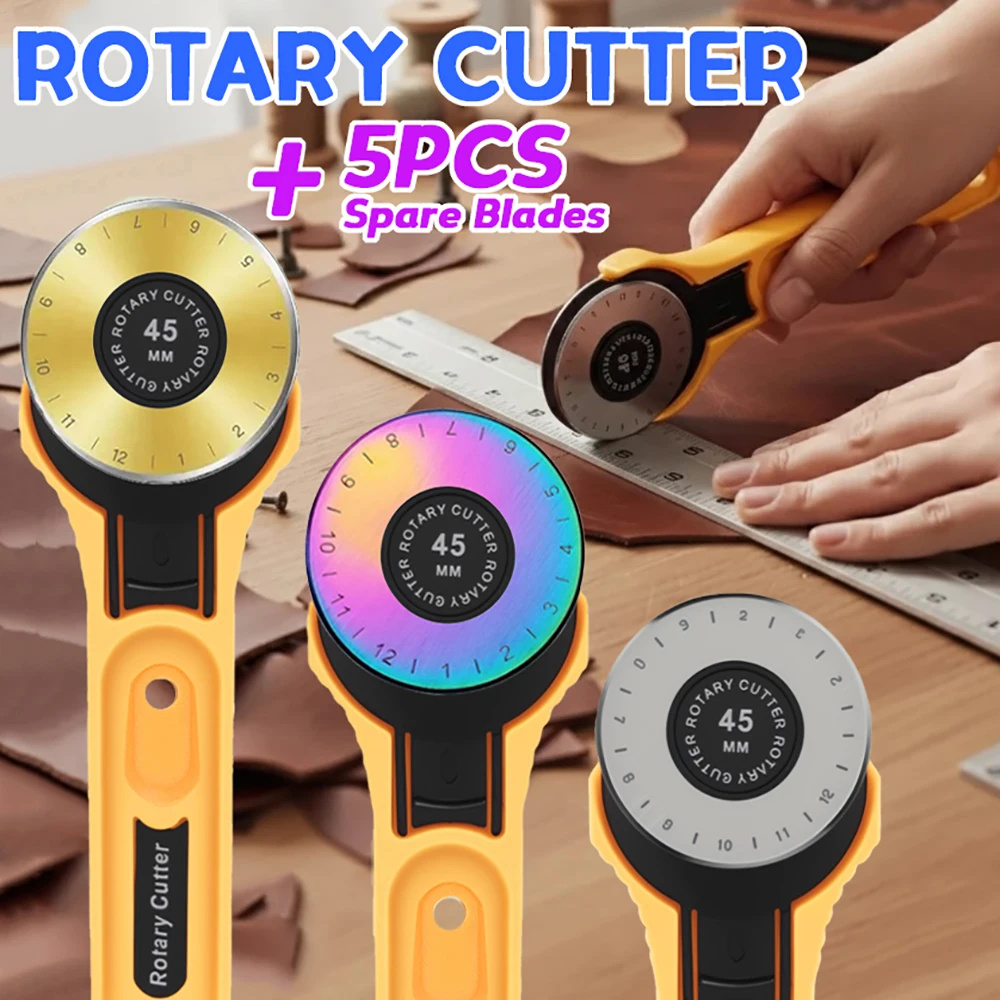 45 مللي متر قاطع قماش دوار أداة قطع يدوية من الجلد لأدوات صياغة خياطة اللحف بنفسك