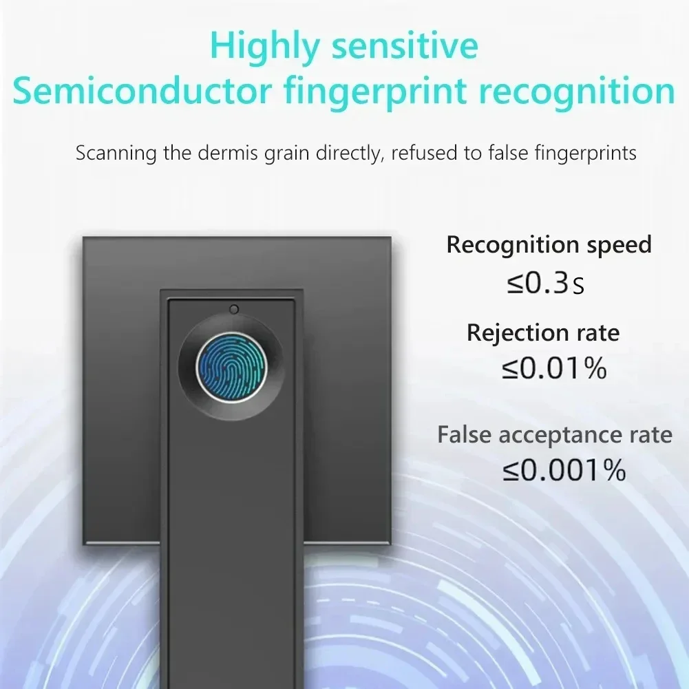 New Smart Door Lock With Bluetooth-compatible Tuya APP Digital Electronic Lock Smart Home Wooden Door Lock Biometric Fingerprint view 3