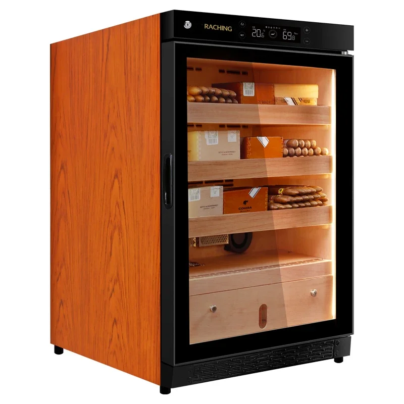 Cigar Cabinet Freezer Constant Temperature Wine Tea Humidor Three-Layer Parquet Luxury Cigar Storage Cabinet Fridge