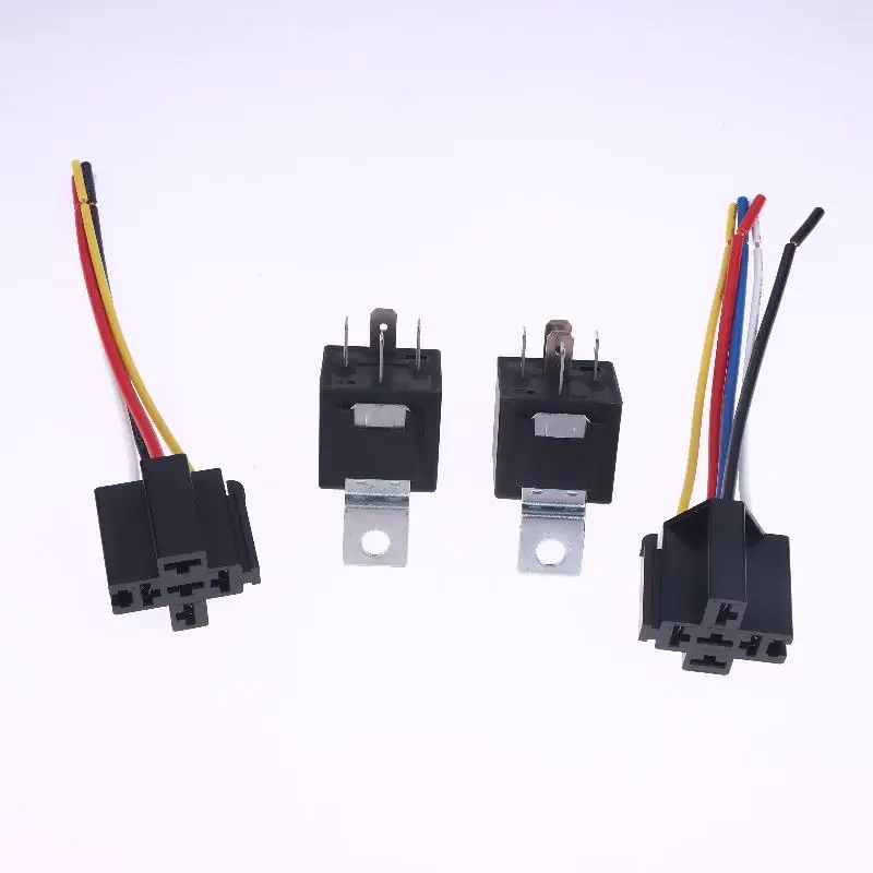 

12V 4/5 Pin Waterproof Car Relay With Pre-Wired Fuse & Socket Base; 40A Amp SPST Auto Accessories With Wires.