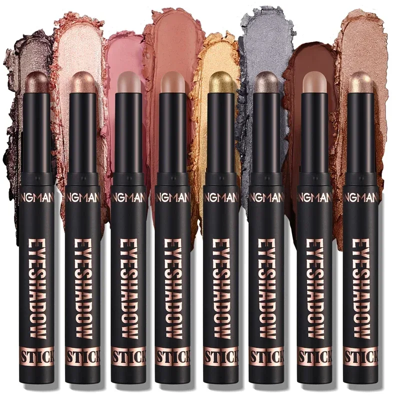 Glitter Brown Eyeshadow Pen Smoky Eyes Makeup Long Lasting Shimmer Matte Lying Silkworm Eyeshadow Pencil Highlighter Stick 1pc