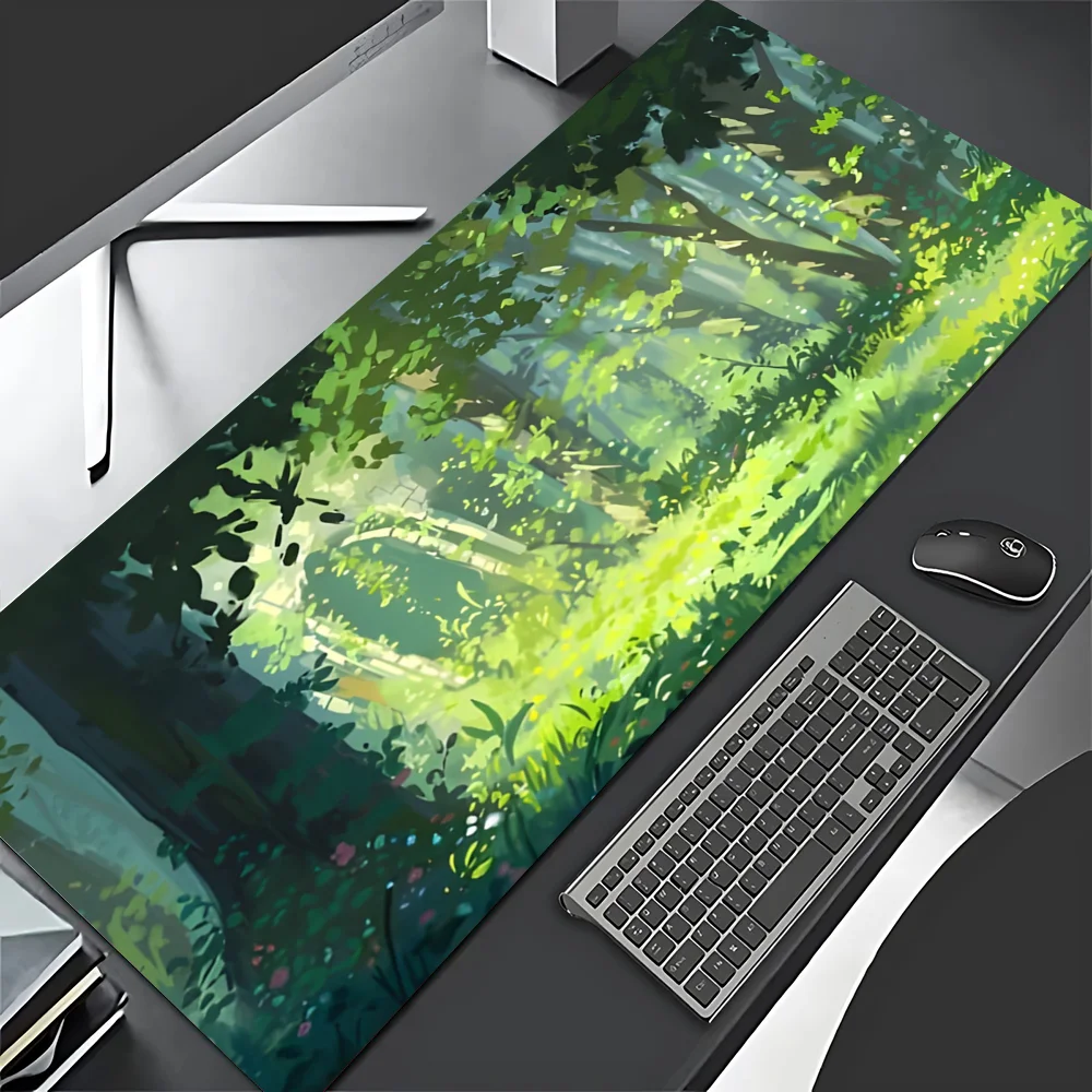 Green Forest Mousepad Mouse Pad Laptop Gaming Accessories Mousepad Large Desk Mat Computer Gamer Keyboard Rug Carpet