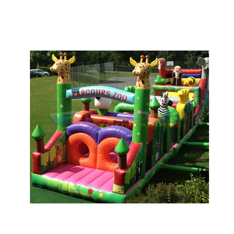 

Outdoor Human Entertainment Jumping Castle Bouncing Bouncer Chateaux Gonflables Inflatable Parcours Zoo Tunnel Obstacle Course