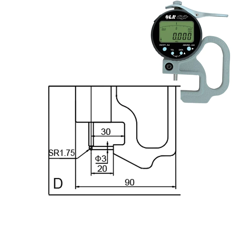 XIBEI Digital thickness gauge 0-10mm 0.0005 547-400 Digimatic Depth Gage547-252 high-precision 0.001 thickness gauge