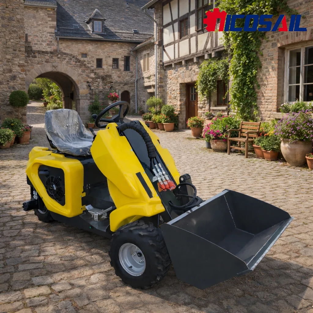 

Three wheel skid steer loader 350kg Lifting 360°Steering Ultra Small Turning Radius All-terrain Tires for Narrow Space Construct