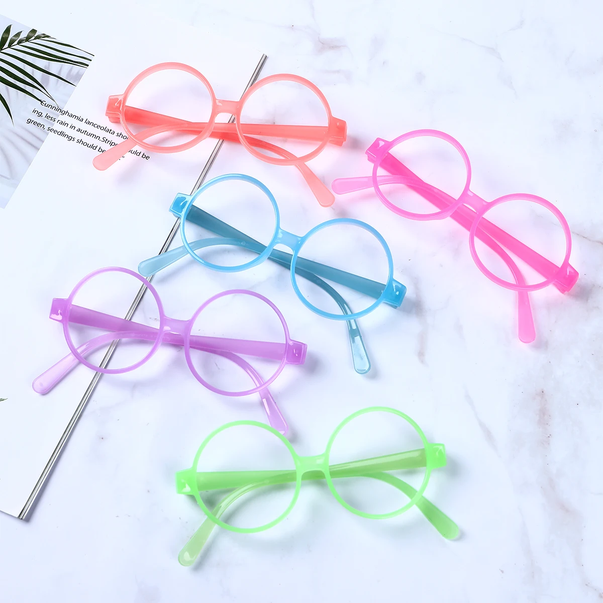 2024 5pcs Luminous Glasses Glow Sunglasses With Light Neon Fluorescent Decorative Bar Party Gift Adult Kids Birthday Props