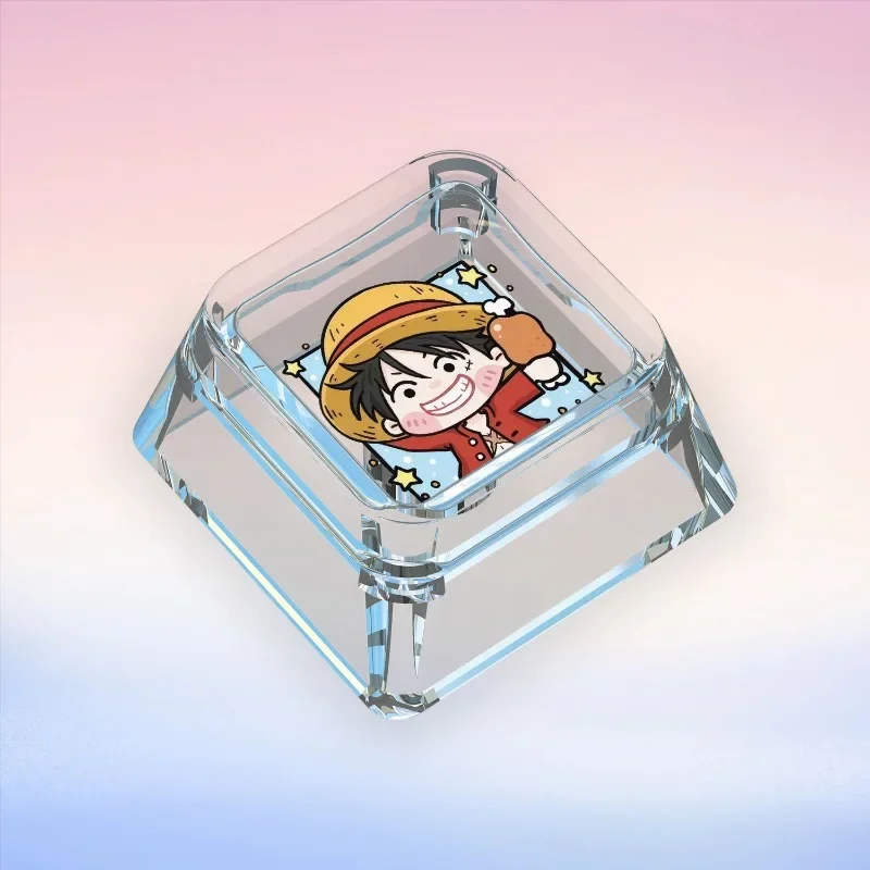 One Piece Luffy Nami Mechanical Keyboard Personalized Keycap Trendy Transparent Collection Limited Anime Peripherals Cross Axis