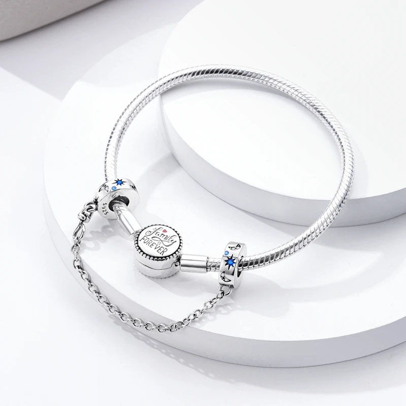 Originele 925 Sterling Zilveren Veiligheidskettingen Spacer Kralen Maan Zon Engel Dier Kruis Hart Bedels Voor Pandora Armband Vrouwen Cadeau