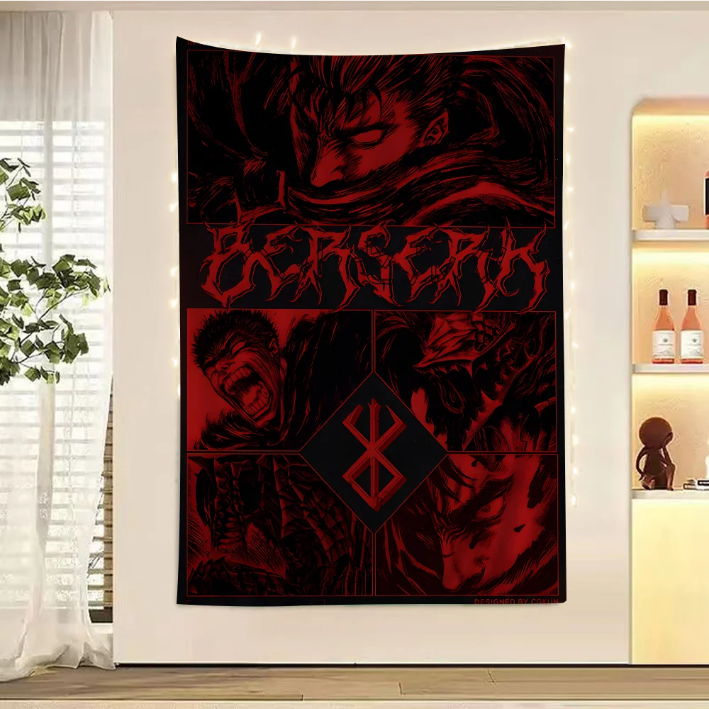 Anime Berserk Hanging Bohemian Tapestry Hanging Tarot Hippie Wall Rugs Dorm Japanese Tapestry