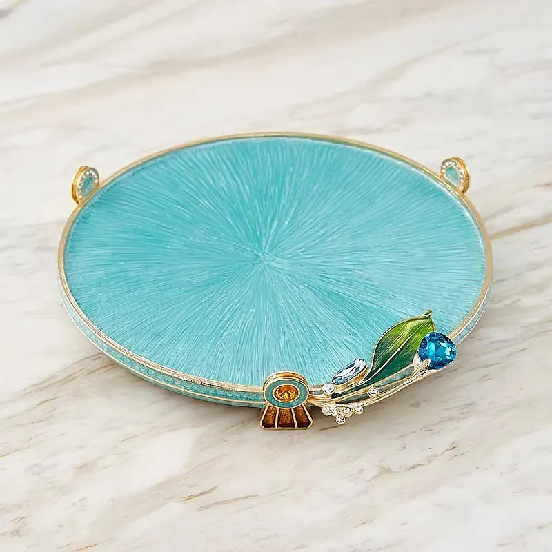 Luxury Enamel Cloisonné Craft Tray, Elegant Home Decor Accent for Living Room Dining Table Display