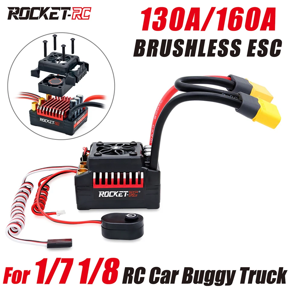 Surpass Hobby Rocket RC ESC 130A ブラシレスESC 160A 4S 超音速 1/7