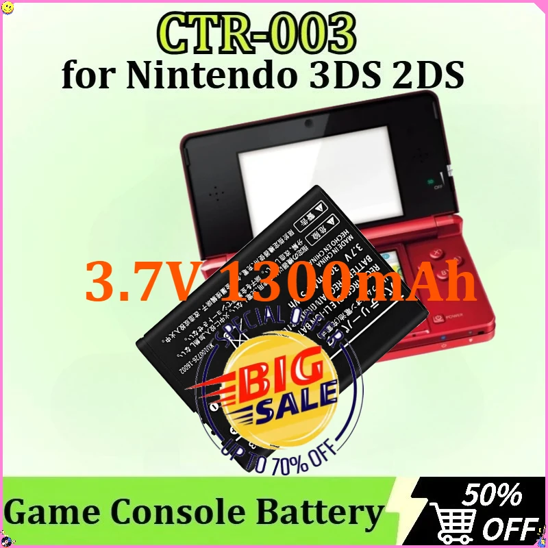 

For Nintendo 3DS 2DS Gamepad Controller Accessories Newly Upgraded CTR-003 Lipo Game Console Battery 3.7V 1300mAh