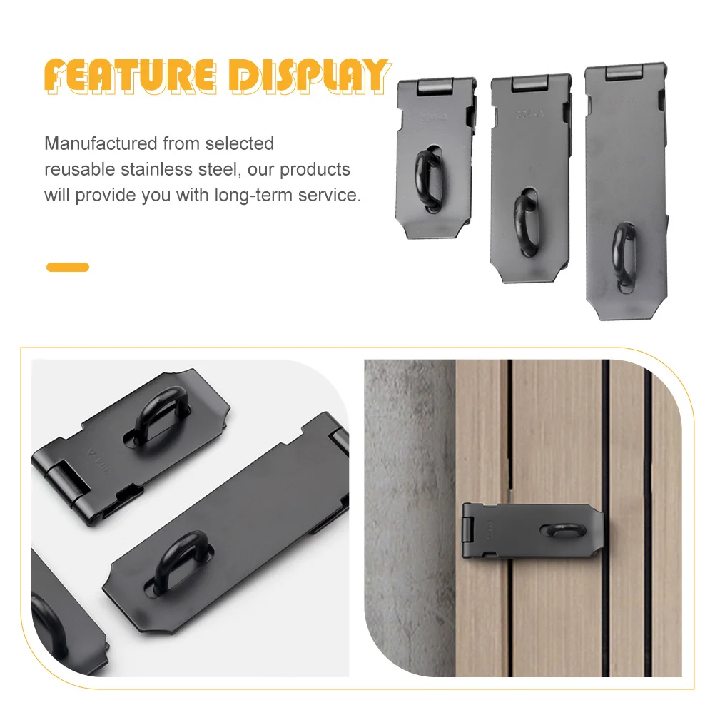 

1 set 1 Set Heavy Duty Thick Stainless Steel Lock Hasp For Door Cabinet Gate Security Anti-Theft Lock Buckle Latch Clamp