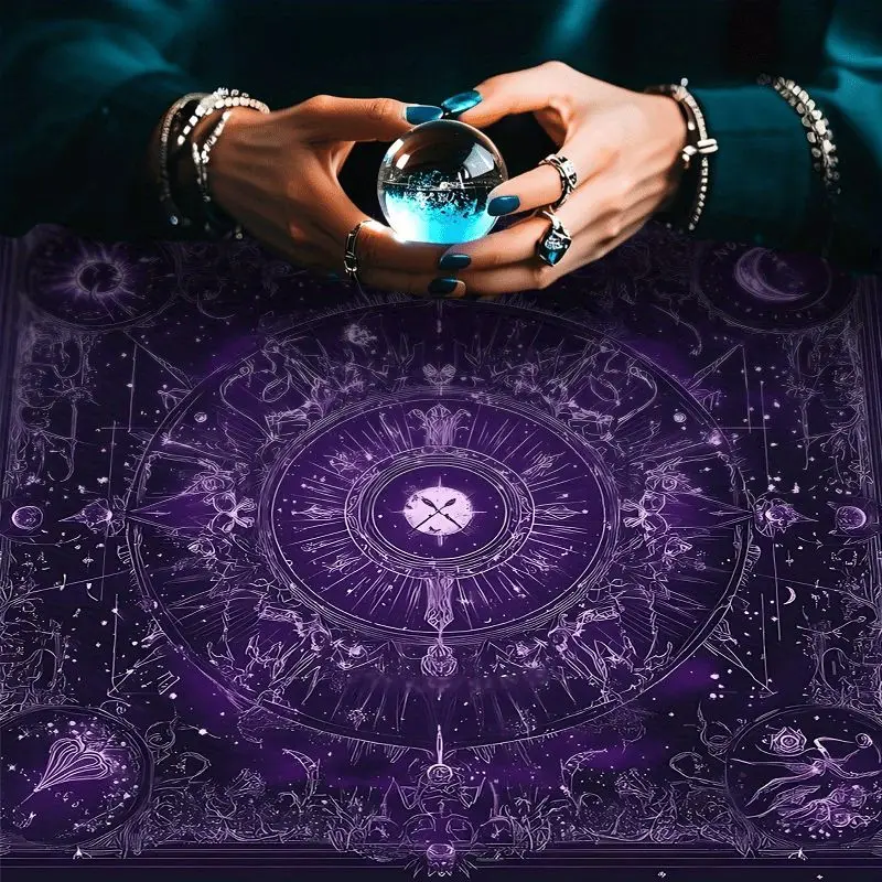 VIKAMA Tarot Tablecloth Magic Array Pentagram Sacred Geometry Dragon Pattern Tarot Card Array Altar Cloth Spiritual Home Decor
