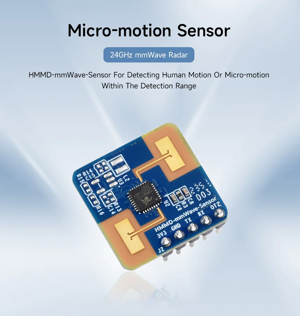 Sensore mmWave con rilevamento micro-movimento umano, radar mmWave da 24 GHz, basato su S3KM1110, adotta la tecnologia FMCW