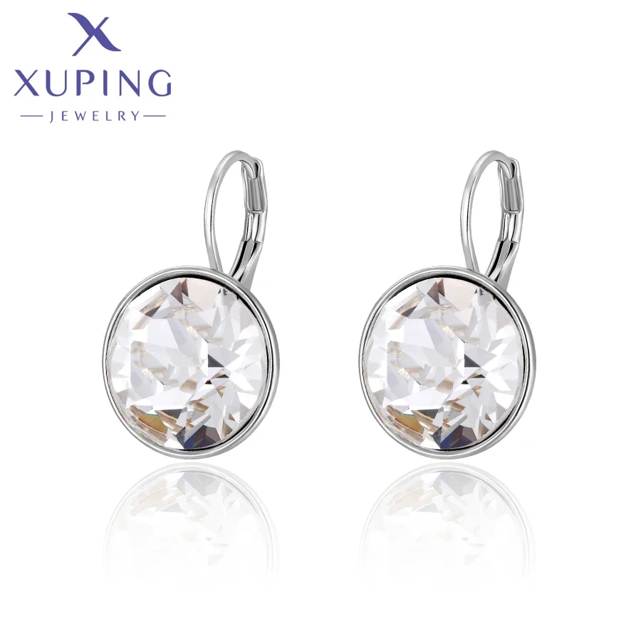 Xuping Jewelry Fashion Trendy Popular Platinum Color Crystal Earring for Women Girl Birthday Gift A00615428