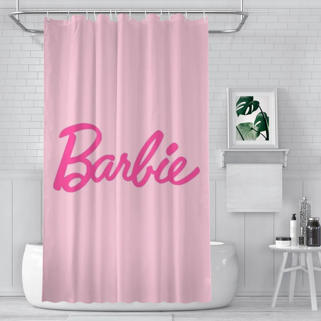 Barbie Hot Pink Shower Curtain for Bathroom Aesthetic Room Decoration