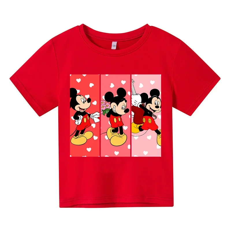 Disney Mickey Mouse T-shirt Short Sleeve Cartoon Comics Anime Children's Clothing Kids Girls Boys Sports Casual short sleeve bab