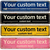 Personalize Text Street Signs Custom Text Outdoor Metal Signs Multi-color Vintage Metal Signs For Indoor Outdoor Use 4x16 Inches