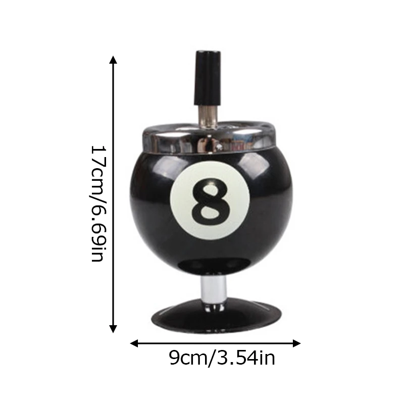 Creative Billiard Ball Shape Ashtray With Lid Portable Metal Smoking Ash Tray For Home Restaurant Ktv Bar Cigar Ashtray