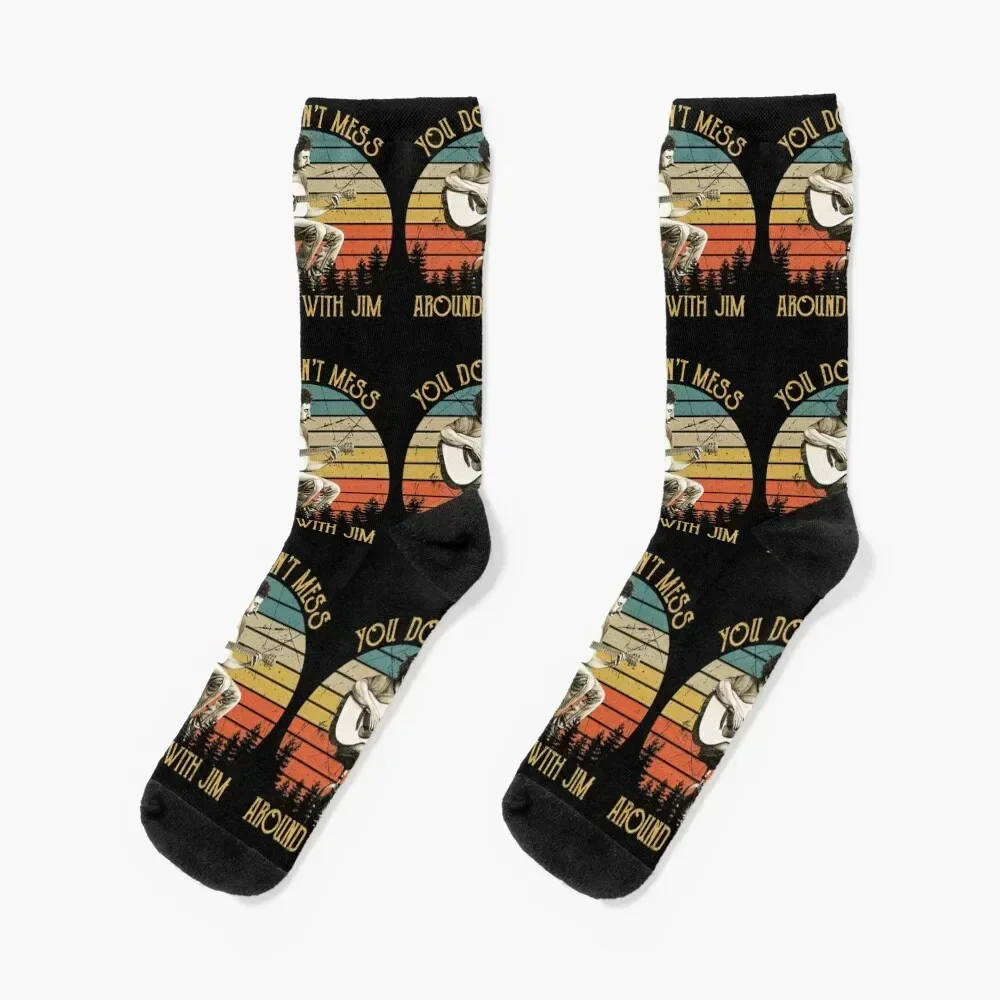 Vintage Jim Croce You Don't Mess Around With Jim Socks gym snow Christmas Socks For Girls Men's