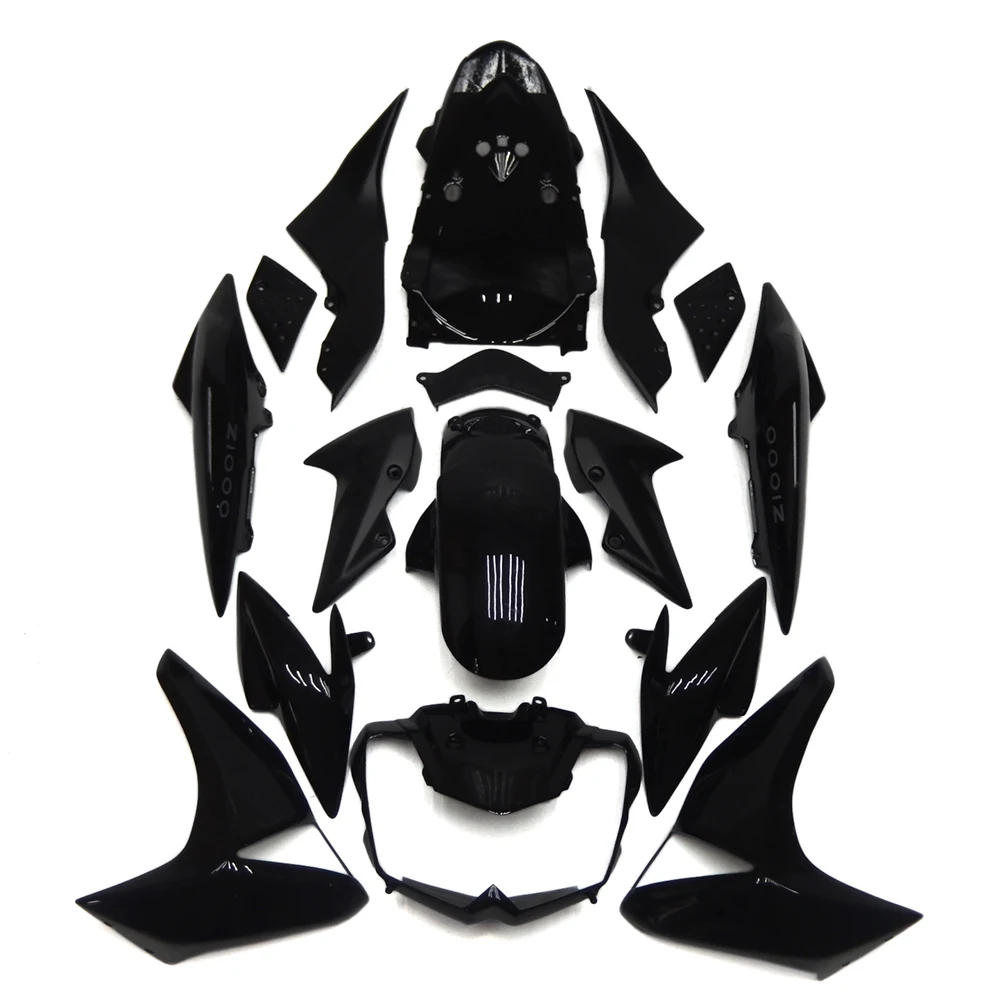 Kit carenatura moto ABS plastica iniezione carrozzeria carenature Bodykits nero per KAWASAKI Z1000 Z 1000 2007 2008 2009