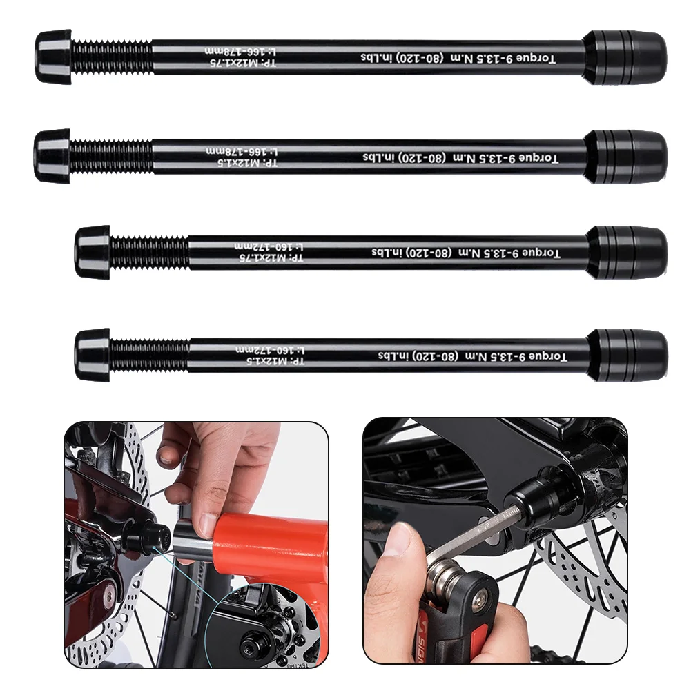 1×Bike Trainer Thru Axle Skewer 12×142-148mm P1.5/P1.75 Quick Release Aluminum Alloy Thru Axle Shaft Skewer Bicycle Indoor Sport