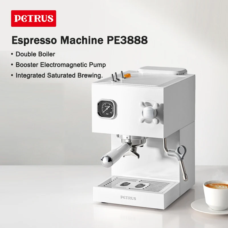 Petrus Espresso Coffee Machine Coffee Maker With Portafilter Steam Wand Milk Frother (58mm) PE3888