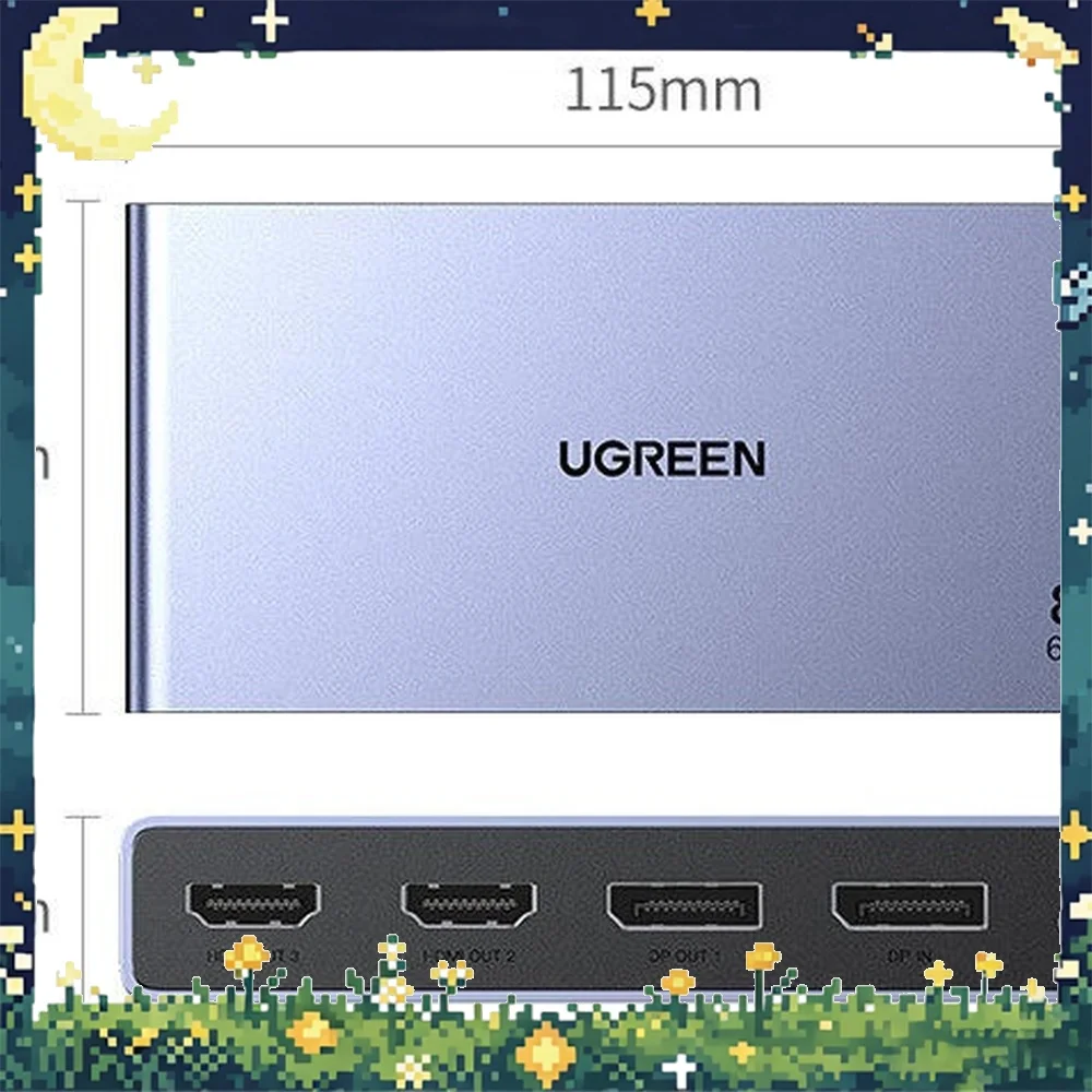 UGREEN AP701 DP 1.4 Splitter 1 in 3 out 2 HDMI 1 DP 8K Multi Display for Monitor TV Projector