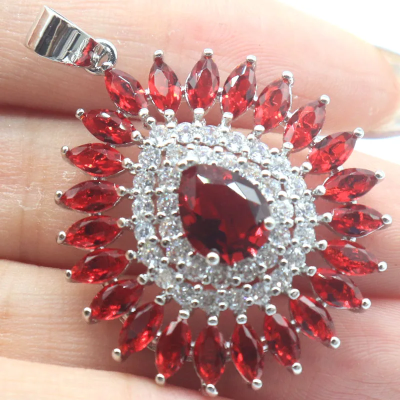 

Buy 5 Get 1 Free 44x31mm Multi Color Violet Tanzanite Citirne Iolite Blood Ruby Green Amethyst CZ Silver Pendant