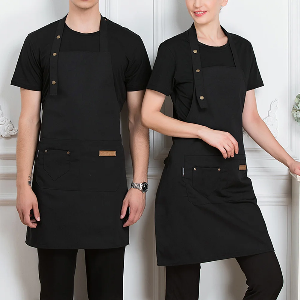 

Kitchen Cooking Apron with Pocket Canvas Halter Style for Men Women Adjustable Fit for Baking Serving Gardening Cafe Restaurant
