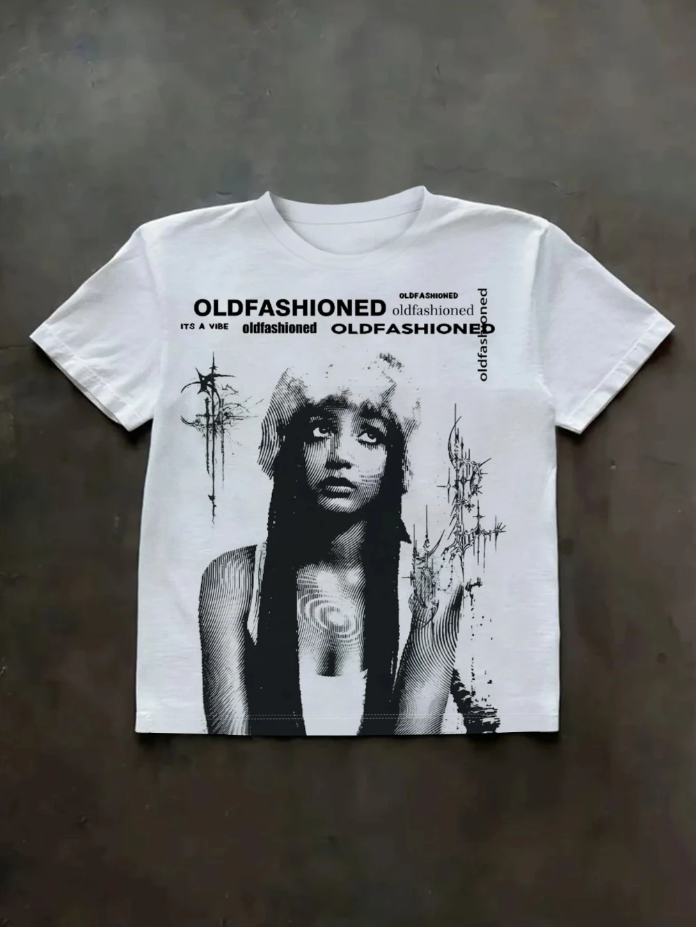 2026 Summer Vintage Halftone Portrait T-shirt Oversized Short Sleeve Tee Retro Streetwear Hip Hop Loose Summer Cotton Top