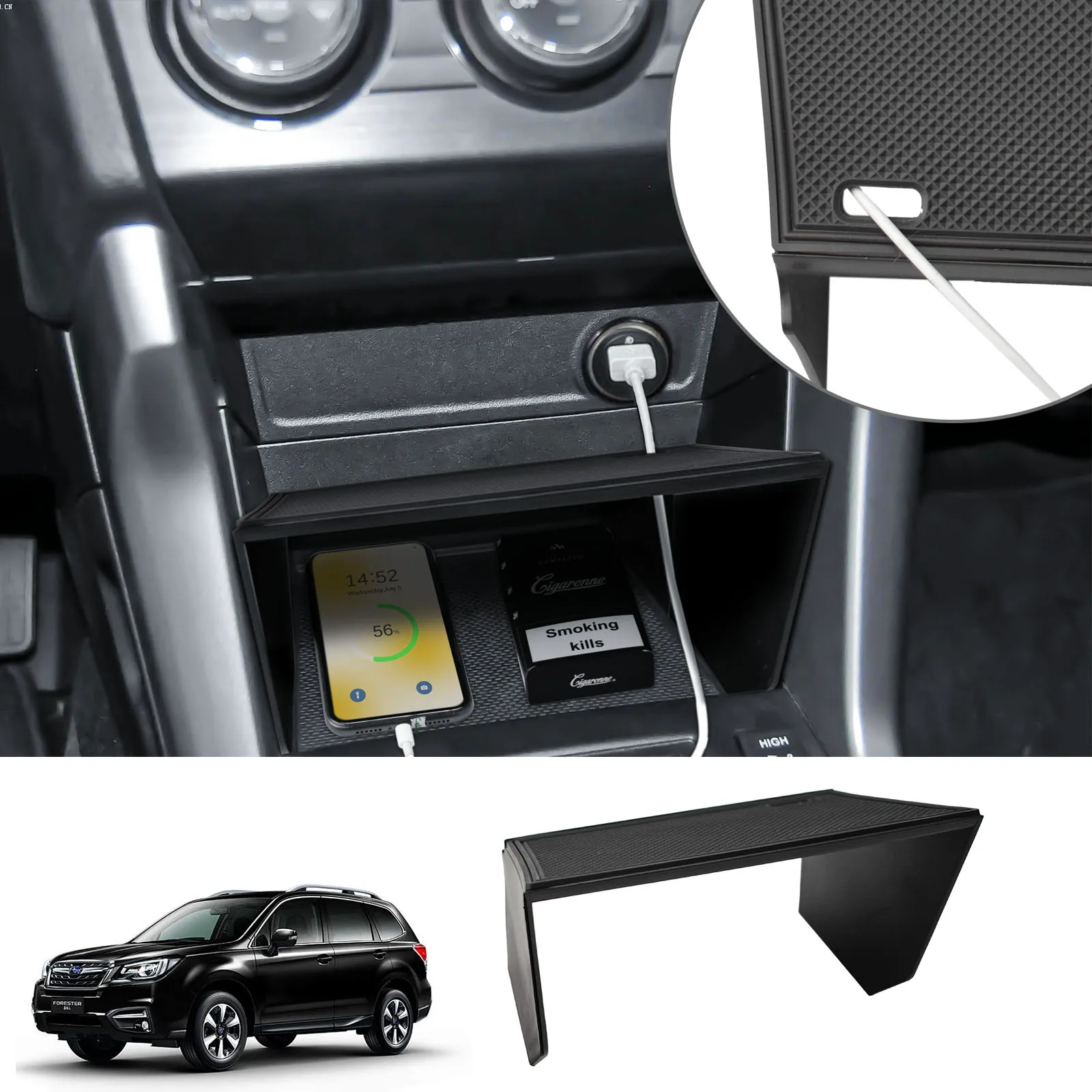 

Middle Center Console Organizer Tray for Subaru Forester 2013 2014 2015 2016 2017 2018 Front Console Gear Shift Divider Tray
