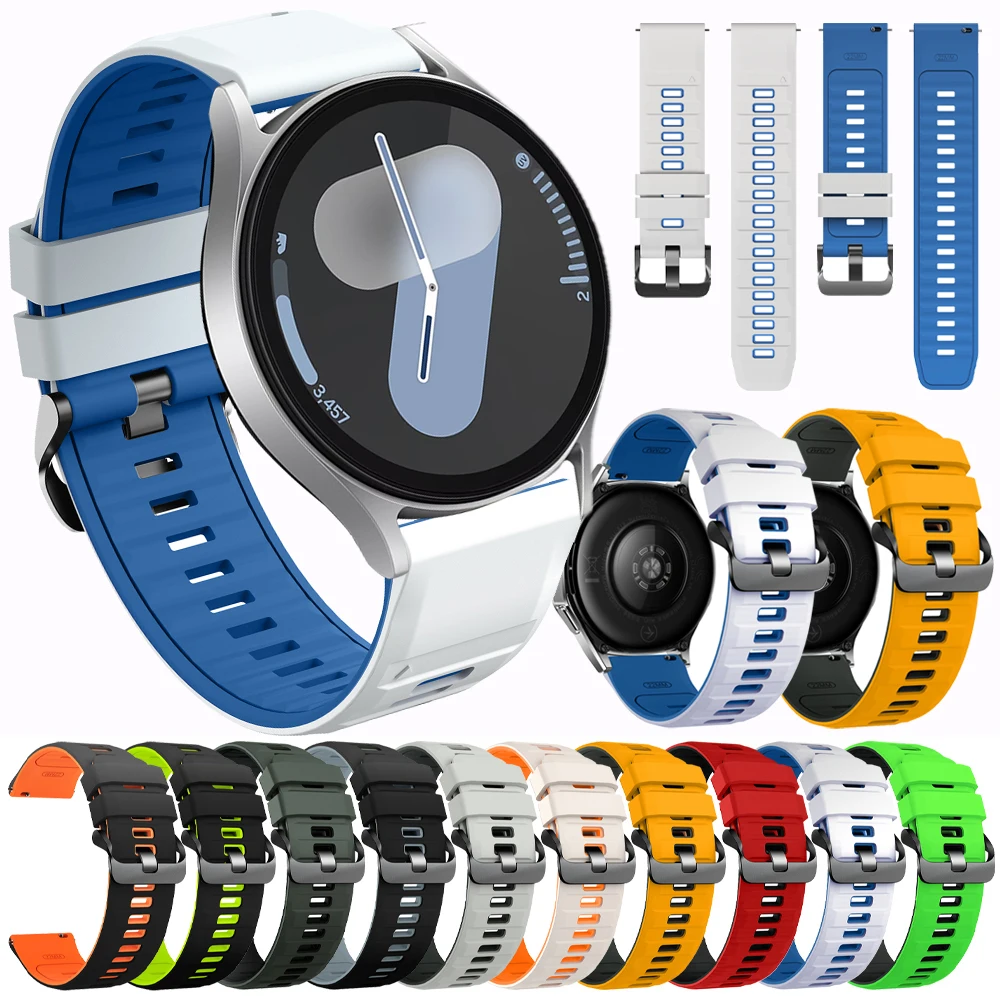 20mm 22mm Silikonarmband für Samsung Galaxy Watch 7 6 5 4 Classic Band 40 44 43 47mm 5Pro 45mm Active 2 Gear S3 Sportarmband