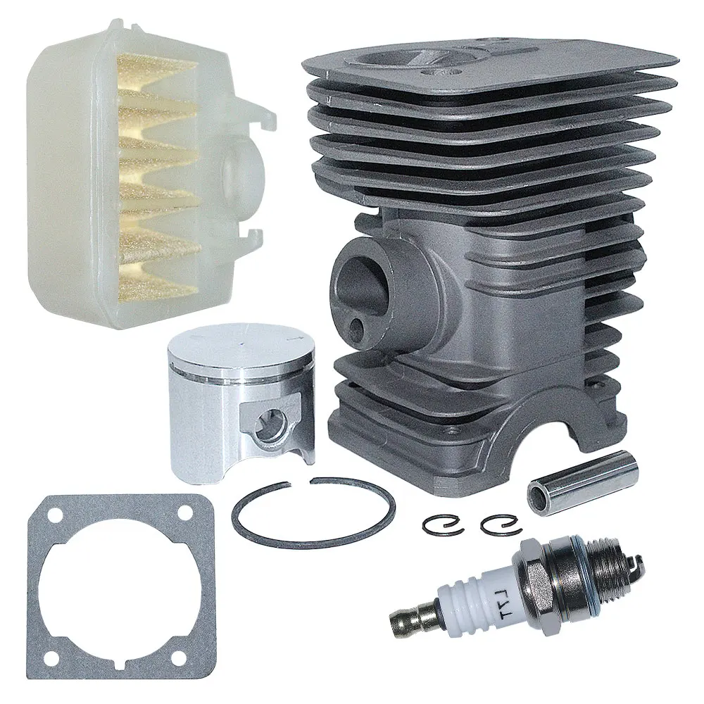 Imagem -03 - Kit da Gaxeta do Pistão do Cilindro Nakisil para Husqvarna 340 340e 340epa 345 345e 345epa 350epa Vela de Ignição Filtro de ar 42 mm