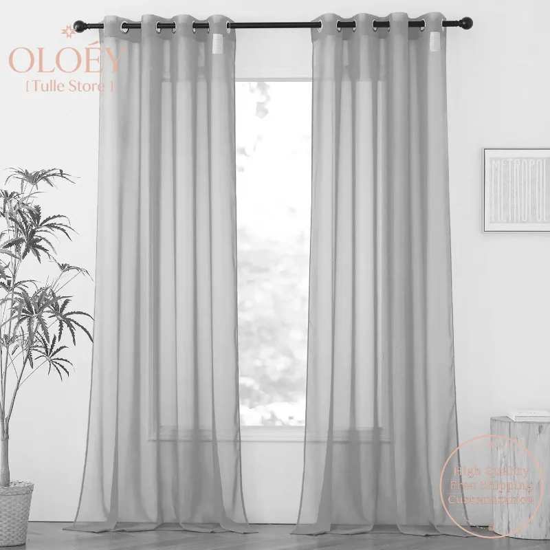 

Extra Height Sheer Tulle Curtains for Bedroom Elegant Lightweight Semi Sheer Window Drapes Solid Color Light Filtering Privacy