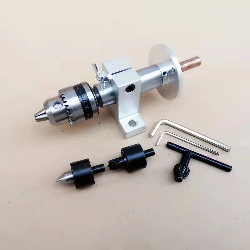 

1 Set Multifunction Drilling Tailstock Live Center Silver Metal With Claw For Mini Lathe Machine Revolving Centre DIY Accessorie