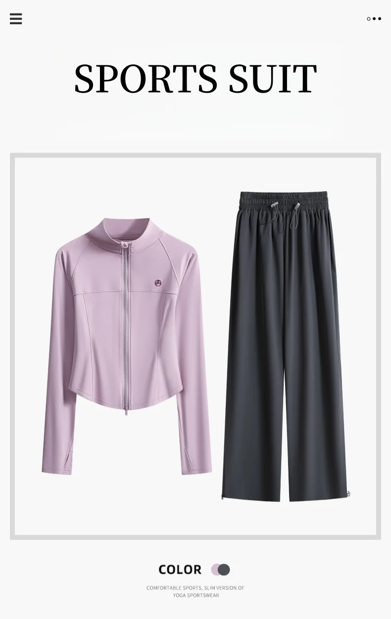 DRUR Two Piece Running Pants Set for Women Tracksuit 2 Piece Workout Jacket With Sweatpants Sets Loungewear Fall Street Style