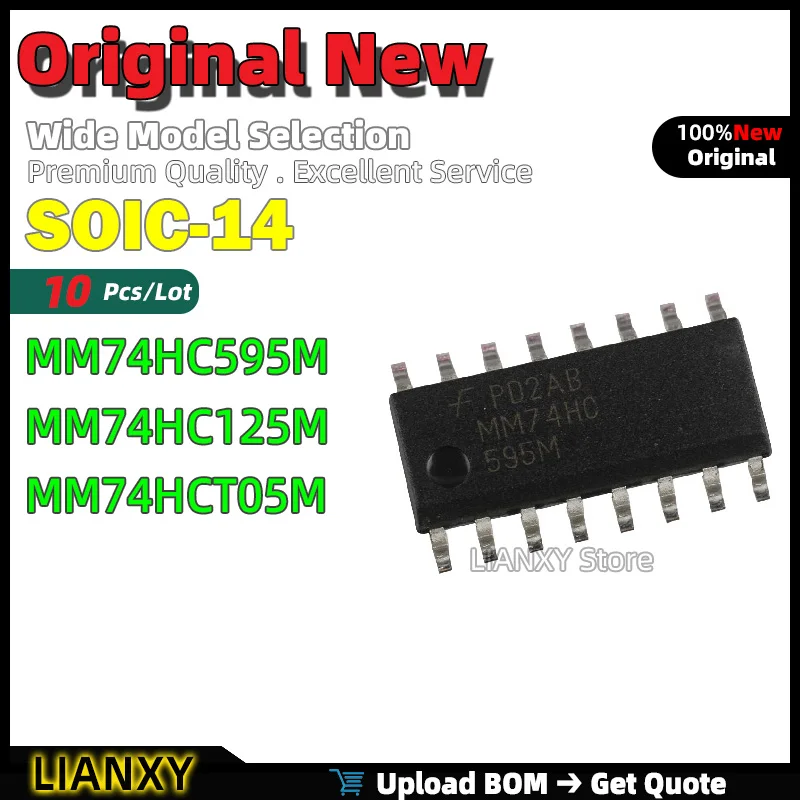 10pcs SOIC-14 MM74HC595M MM74HC125M MM74HCT05M Inverter New Original