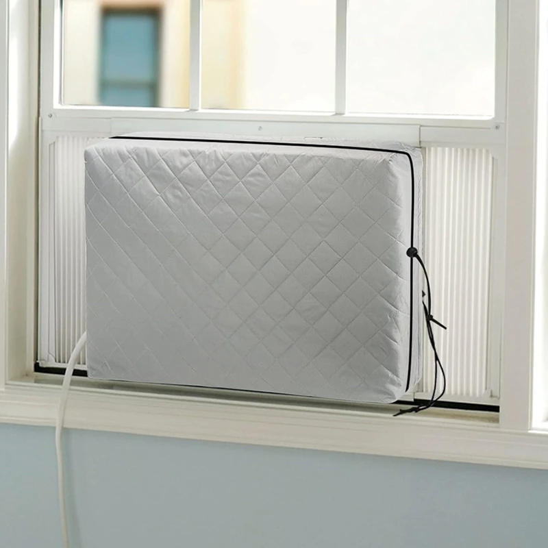 Indoor Air Conditioner Cover,AC Unit Window Cover For Inside Double Insulation With Elastic Drawstring 21Lx15hx3.5D Inch