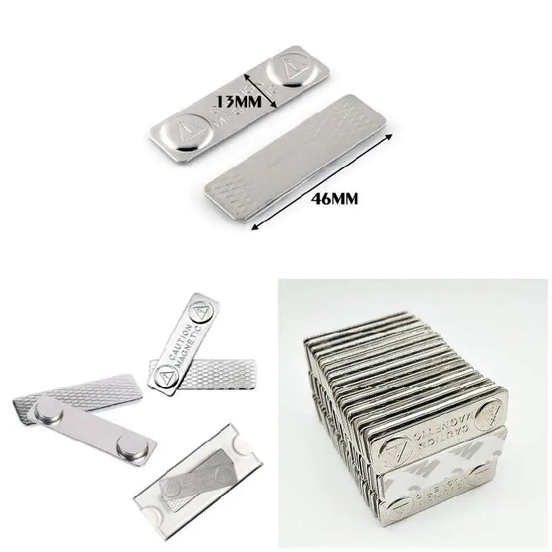 10pcs Strong Magnetic Name Tags Badge Metal Fastener ID Card Durable Attachment Holder