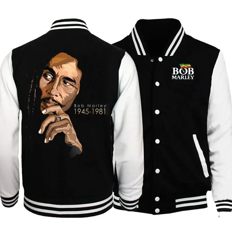 

New Rapper Bob M-Marleys Baseball Jacket Sweatshirt Winter Popular Soft Hoodie Coats Sweatshirt Printed Hoodies Winter Tops