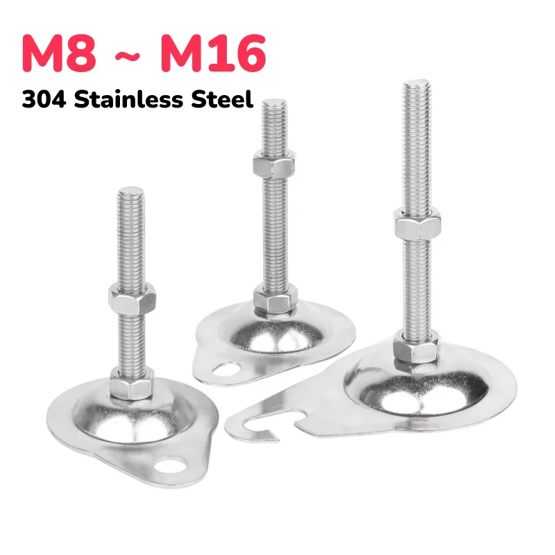 

M8 ~ M16 304 Stainless Steel Cup With Ear Feet/Machine Foot Bell Mouth/Support Shoe Feet/Fixed Foundation Screw