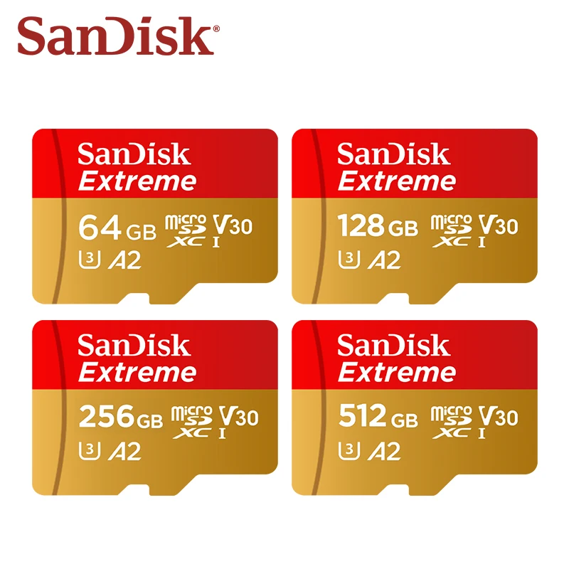 بطاقة الذاكرة الأصلية Lexar Extreme V30 microSD TF للطائرات بدون طيار كاميرا الحركة بحد أقصى 190 ميجابايت/ثانية بطاقة Micro SD 32 جيجابايت 64 جيجابايت 128 جيجابايت 256 جيجابايت