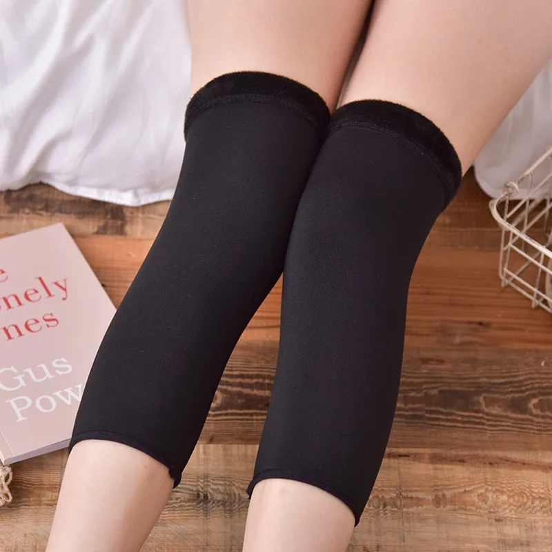 Plush Cold-Proof Knee Sock Winter Women Men Outdoor Sport Compression Warm Leggings Anti-Slip Kneepad Joint Pain Injury Recovery