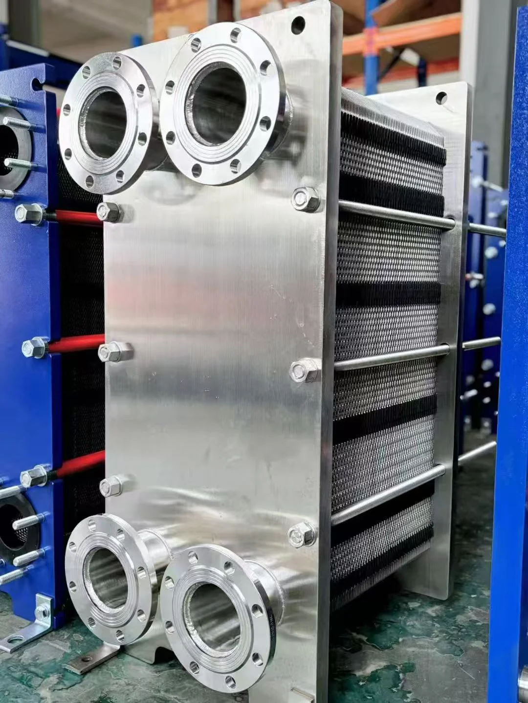 مبادل حراري لوح من الفولاذ المقاوم للصدأ عالي الجودة لمصانع الطعام، مقاوم للزيت وسهل التنظيف #6