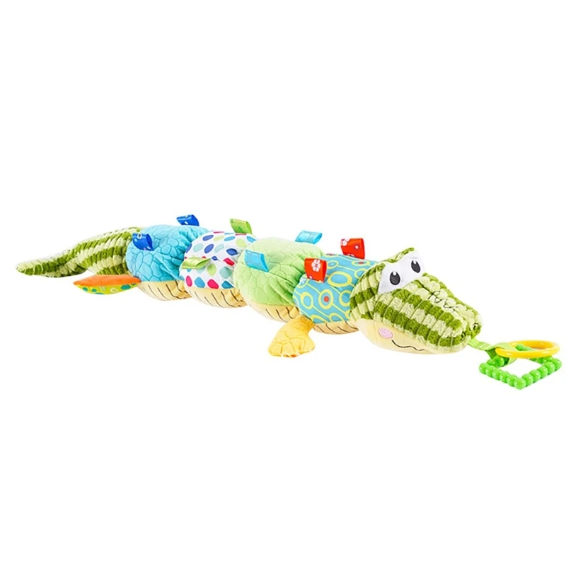 Juguete peluche para bebé 77HD, caimanes rellenos suaves, juguete para bebé con diseños regla para niños pequeños