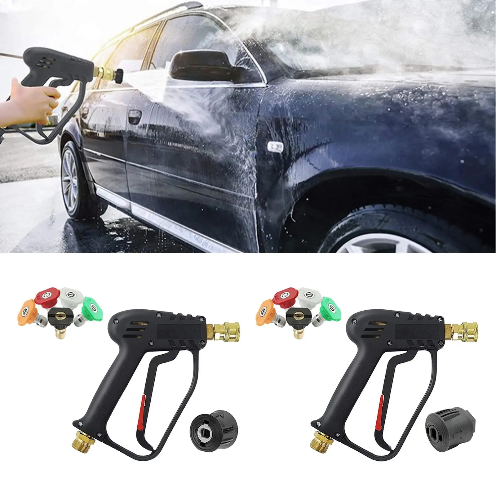 Durable M22 Pressure Washer Gun Water Cleaning Quick Release 5 Nozzles Water Jet