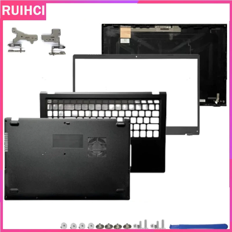 Novo para ASUS Vivobook 15 A1500E F1500E D515D M515U: Tampa Traseira LCD, Moldura Frontal, Palmrest, Tampa Inferior, Dobradiças e Tampa Superior Preta para Notebook