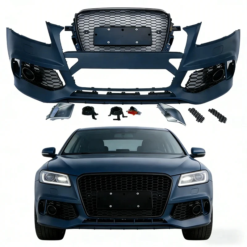 

Suitable for Audi Q5 SQ5 8R.5 2013-2018, PP Material RSQ5 Style Aggressive Kit Front Rear Bumper